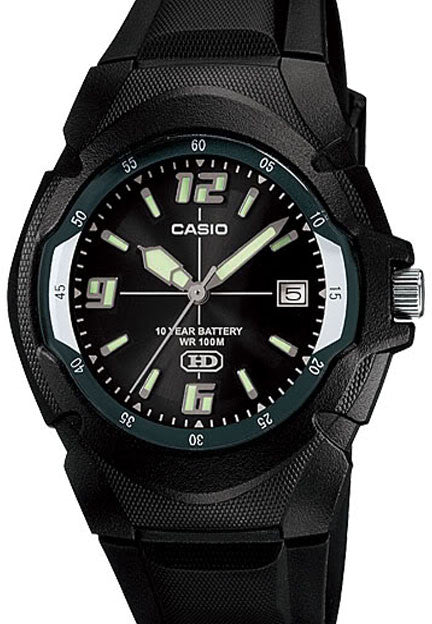 Casio MW-600F-1AV Black Analogue with Neo Date Display 10 Year Battery Watch