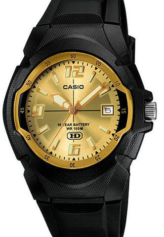 Casio MW-600F-9AV Gold Analogue with Neo Date Display 10 Year Battery Watch