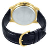 Casio MTP-VD01GL-1EV Men's Enticer Gold Tone Watch Leather Band Black Dial New