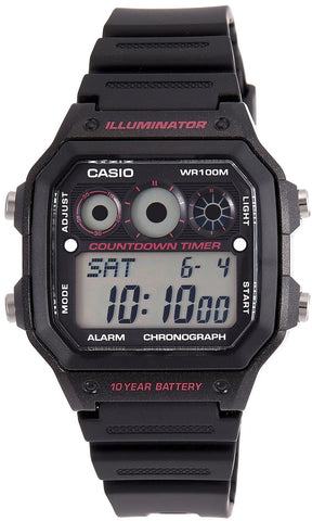 Casio AE-1300WH-1A2V World Time 5 Alarms 10 Year Battery Watch 9 Timers LED New