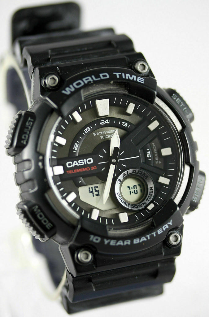 Analog Digital Aeq110w Casio AEQ-110W-1AV Mens Black 100M World