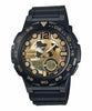 Casio AEQ-100BW-9AV Mens Black 100M World Time Watch Digital/ Analog Sports New Gold