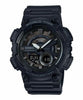 Casio AEQ-110W-1BV Mens Black 100M World Time Watch Digital/ Analog Sports New