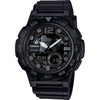 Casio AEQ-100W-1BV Mens BLACK 100M World Time Watch Digital/ Analog Sports New