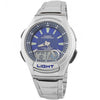 Casio AQ-180WD-2AV Mens Analog Digital Sports Databank Watch Steel LED World Time New