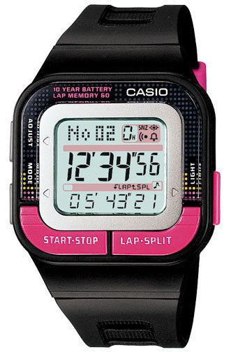 Casio SDB-100-1B Ladies Running Pace 60-Lap Memory Sports 4 Alarms Watch