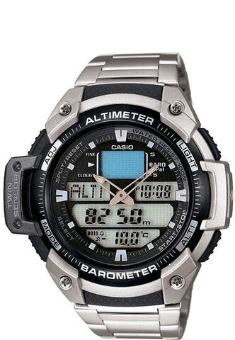 Casio SGW-400HD-1AV Altimeter Thermometer Barometer 5 Alarms Watch Steel Band