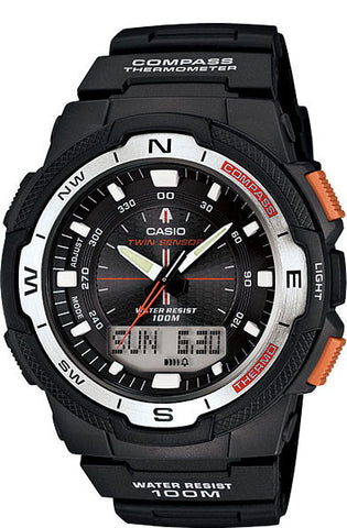 Casio SGW-500H-1B Compass Thermometer Moon Sunset Sunrise Data Watch