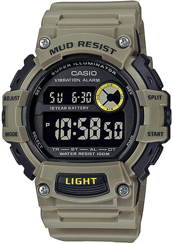 Casio TRT-110H-5BV Mud Resist 10 Year Battery Vibration Alarm Watch New KHAKI