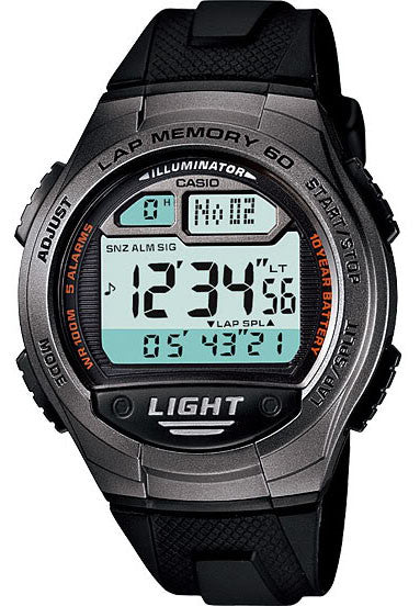 Casio W-734-1AV Lap Memory 60 - World Time 5 Alarms Watch New 10 Year Battery