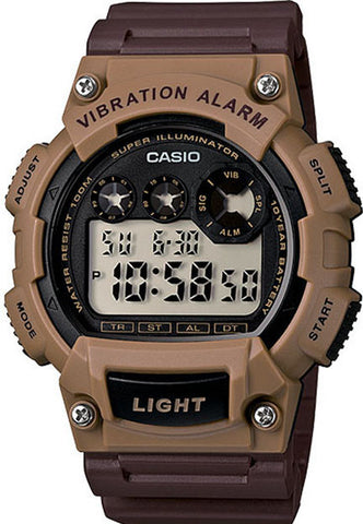 Casio W-735H-5AV - 2013 Super Illuminator Vibration Alarm 10 Year Battery Brown Watch