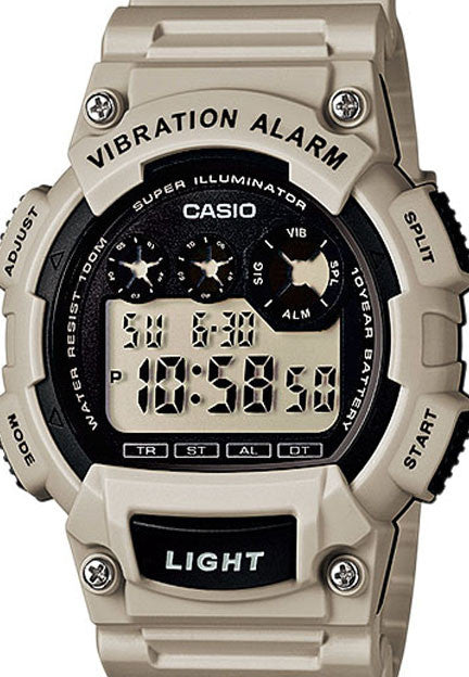 Casio W-735H-8A2V Super Illuminator Vibration Alarm 10 Year Battery Watch