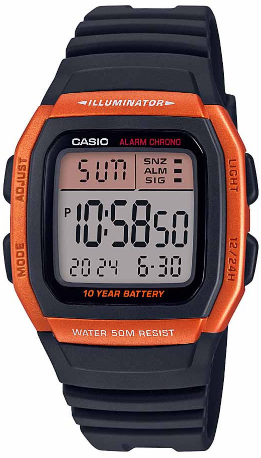 W 96h Casio Illuminator Set Alarm Digital Watch How To Set Date On