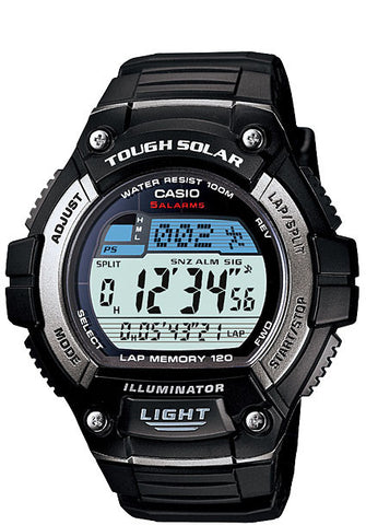Casio W-S220-1AV SOLAR POWER World Time Lap Memory Watch 5 Alarms LED Light
